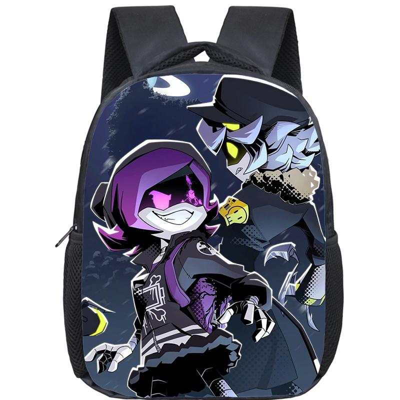 Cartoon Mord Drohnen Rucksack für Jungen Mädchen Uzi und N Aufdruck Schultasche 12 Zoll Kindergarten Kleinkind Schultaschen Kinderrucksack