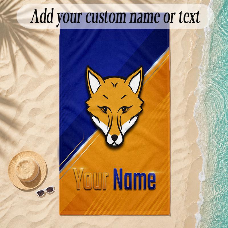 Beach TowelLeicester City Custom Name Text Personalized Soft Towel for Beach Pool Indoor Home Decor Gift