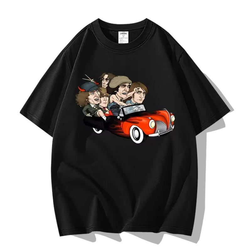 Amerikanische Streetpunk-Rockband ACDC Hip Hop Kurzarm-T-Shirt Kleidung Kleidung Lässig Herren- und Damen-T-Shirt aus 100% Baumwolle