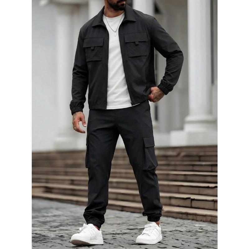 Men Linen Blend Short Sleeve Button Up Shirt And Drawstring Shorts Set S