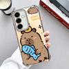 Funny Capybara Cartoon Cute Plating Phone Case For Samsung A17 A07 A37 A57 A16 A56 A15 A55 A14 A54 A13 A53 A26 A36 A25 A35 A24 A