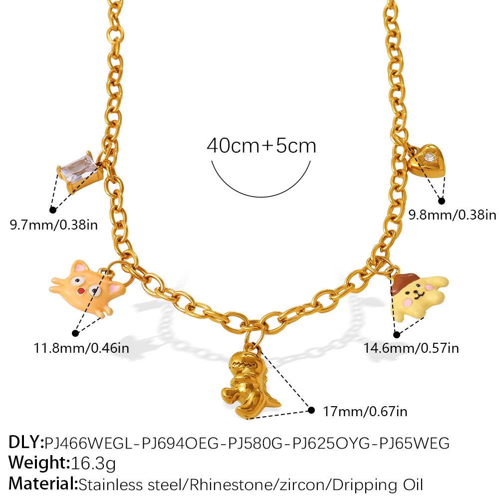 Charming Pig & Elephant Pendant Necklace for Women - Cute, Delicate Animal Design