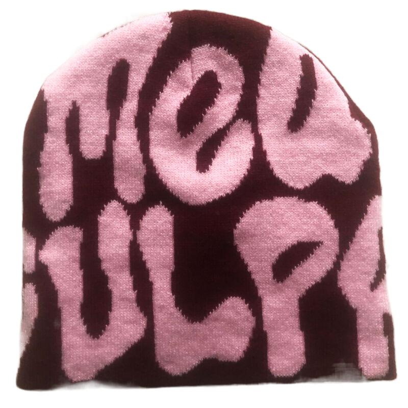 Hot Sell Customized  Adult Fashion Printing Soft Winter Hat Knitted With Letters for Men and Women