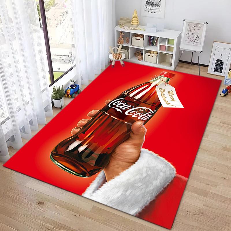 Christmas Gift Halloween Themed Cola Beverage Coca Cola Carpet Is Suitable for Living Room and Bedroom Doormats Office Balcony Decorative Carpet V26