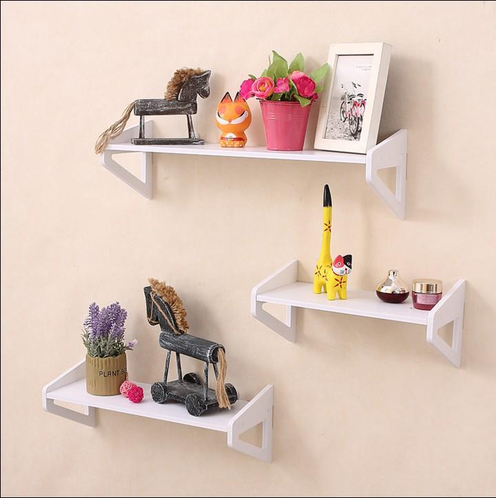 Boorvrije PVC Hout-Kunststof Wandplank – Aan de Muur Gemonteerde Boekenplank & Bloemenstandaard voor Slaapkamer & Woonkamer Decor
