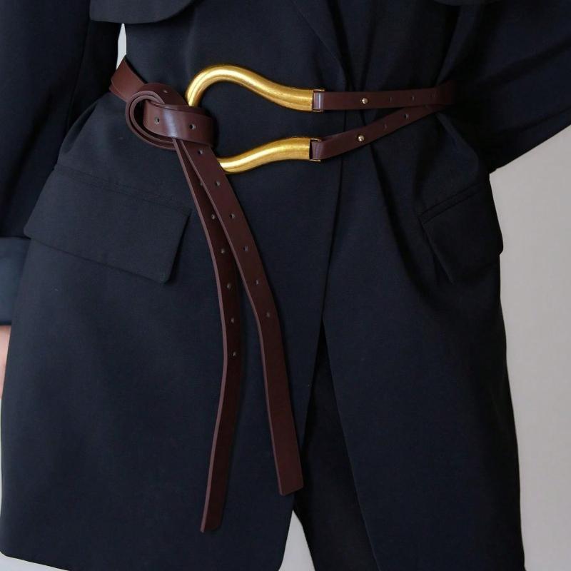 1pc Women's Suit Waist Belt, Versatile Wide Horseshoe Buckle Decoration Belt For Skirt Summer, School Fall, Autumn, Halloween