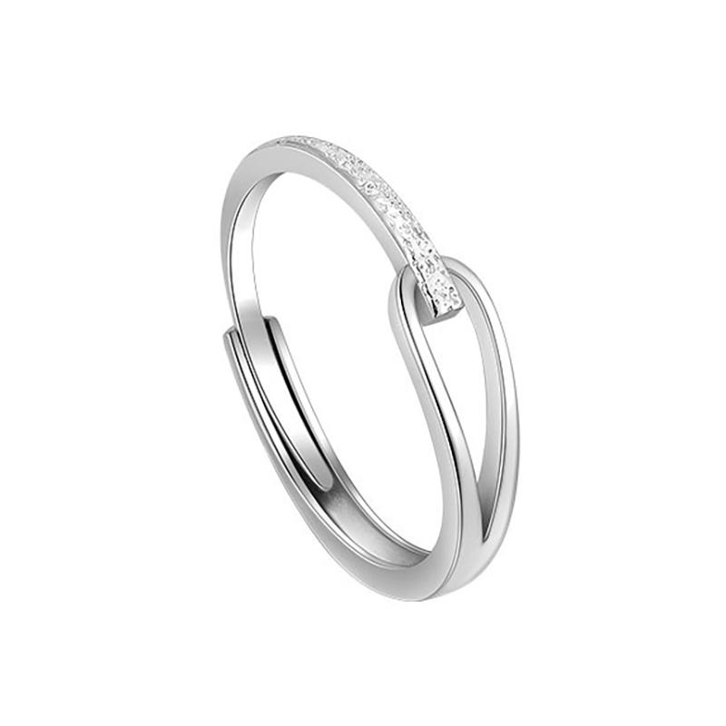 Foxanry Minimalist Copper Color Engagement Rings For Women Couple Korean Trendy Elegant Geometric Handmade Bride Jewelry
