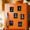 6 Stück Holz Halloween Fotorahmen Kühlschrankmagnete Aufkleber 3D Retro Geisterrahmen Kühlschrankmagnete Halloween Dekoration für Zuhause