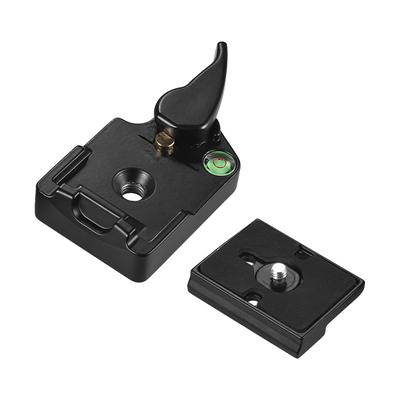 Quick Release Plate Clamp Adapter with QR Plate 14 Inch Screw 14 & 38 Inch Screw Hole Bubble