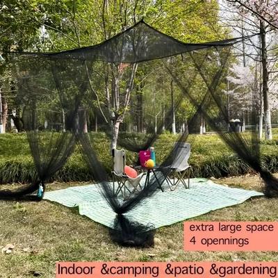 Large Four Door Mosquito Net Big Polyester Simple Four Corner Dustproof Mesh Cover Breathable Large Capacity Home Mosquito Net