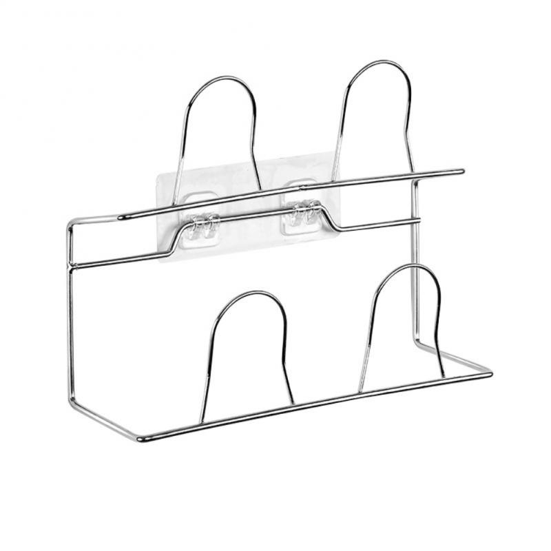 Shoes Rack Wall Mounted Stainless Steel Bathroom Organizer Shoes Organizer No Drilling Self Adhesive Hanging Shoes Rack