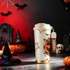 532ml Coffee Cup Halloween Vintage Flower Pumpkin Star MotifCar Portable Cup Metal Travel Cup Holiday Creative Cup