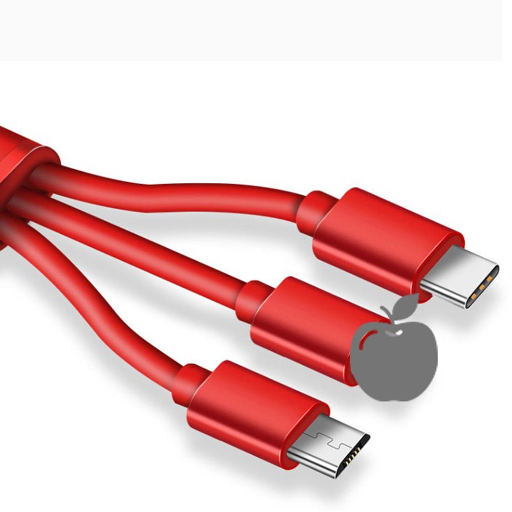Data  Line Copper One-to-three Multi-function Telescopic Fast Charging Data Cable