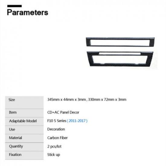 Soft Carbon Fiber Interior CD Panel Cover Trim For BMW 5 Series F10 2011-2017