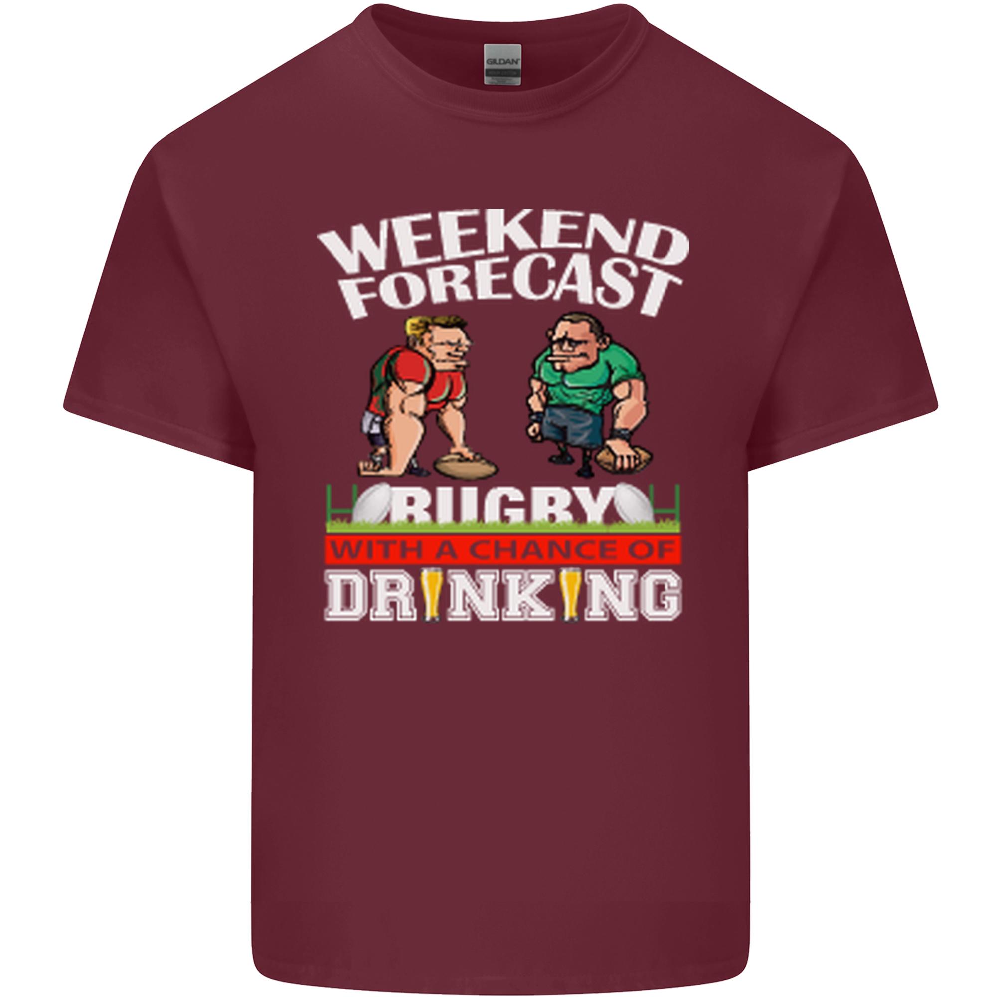 Weekend Forecast Rugby Funny Beer Alcohol Unisexs Light Cotton TShirt S