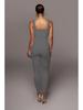 Women's Solid Color Ribbed Sleeveless Bodysuit: Square Neck, Backless, Hip-Lifting Slim-Fit Jumpsuit