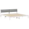 Bed Frame in White and Light Grey 200 x 200 cm Solid Pine Wood