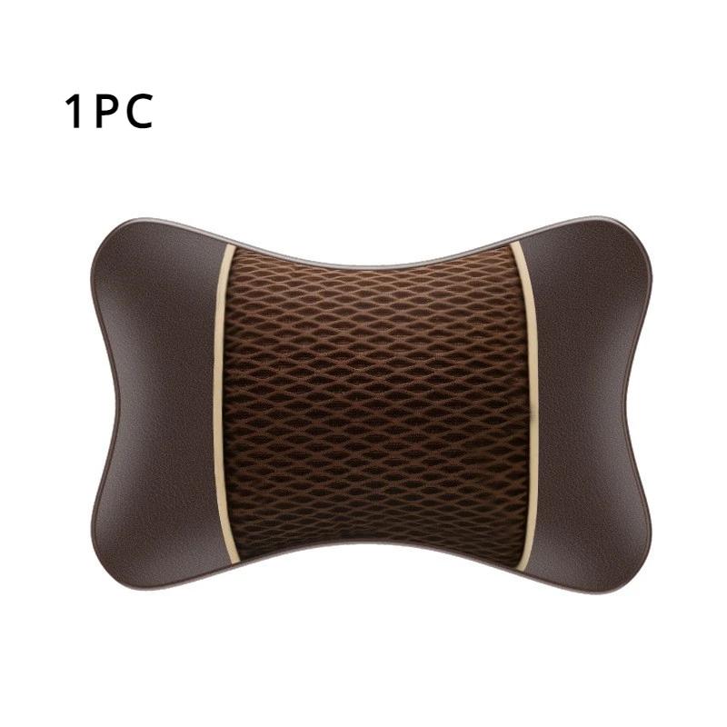 

Подушки для автомобиля из искусственной кожи, подголовник, подушка для шеи, поддержка, аксессуары для сидений, черная подушка безопасности, универсальный декор кофейный