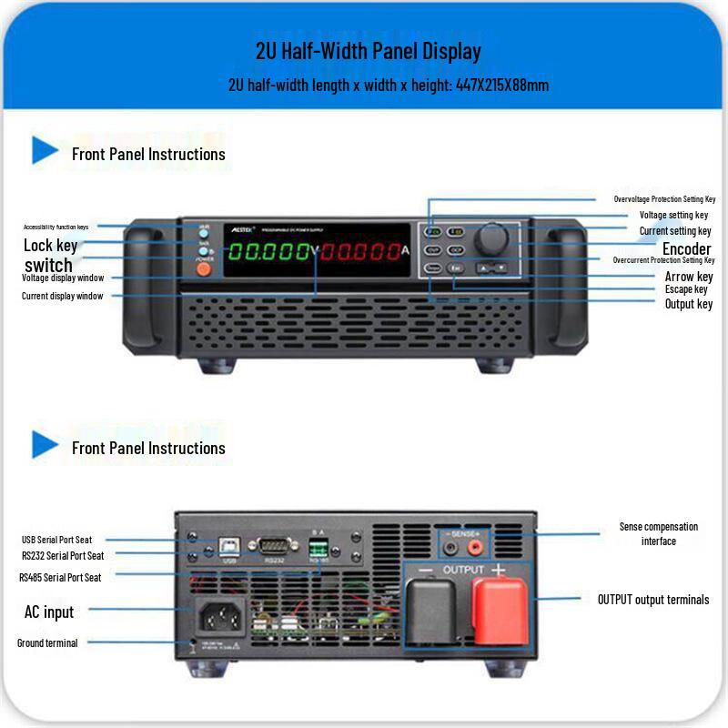Rack-Mounted DC Regulated Power Supply - Programmable High-Precision Adjustable Control Cabinet by MESTEK.