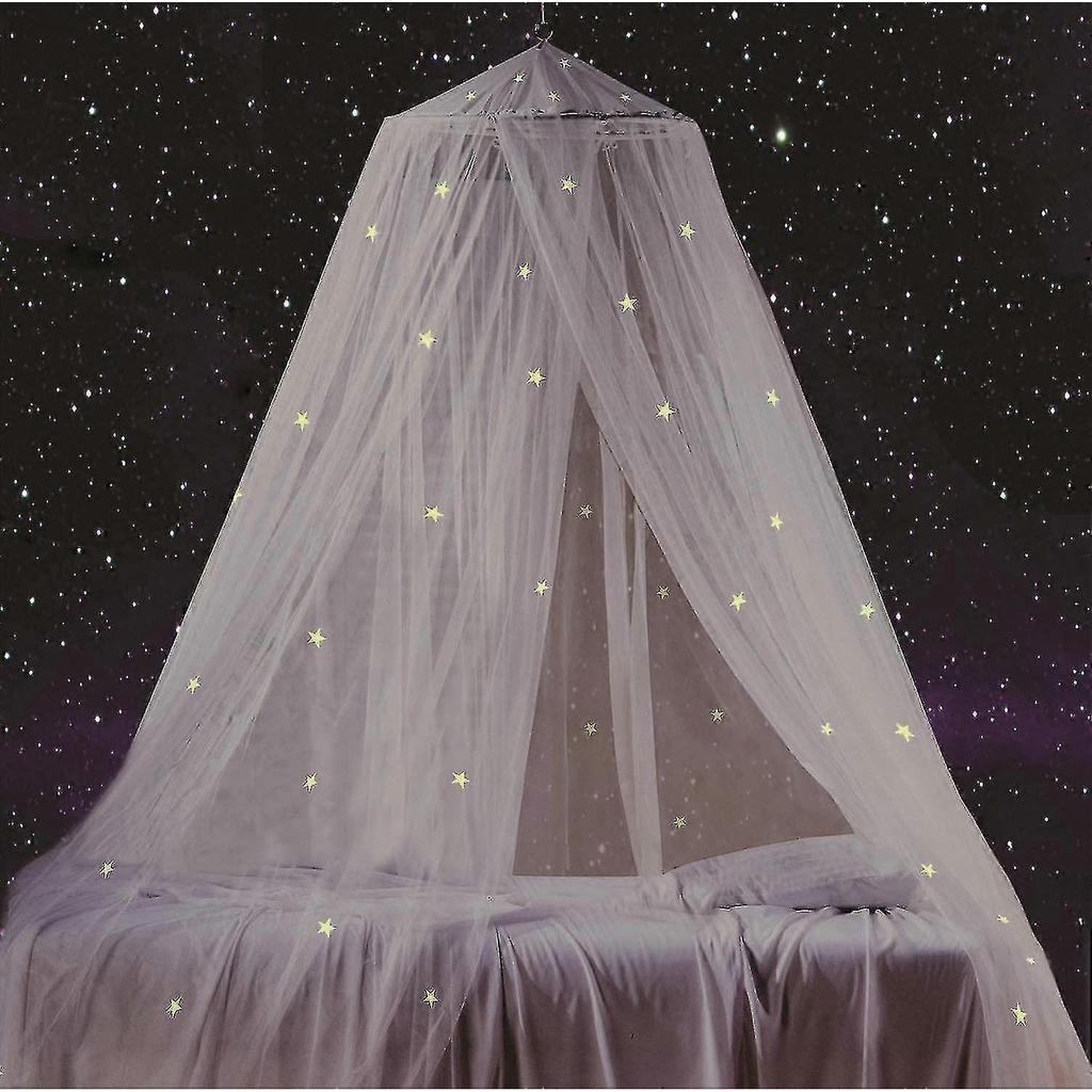 Bed Canopy With Fluorescent Stars Glow In Dark, Best Present For , Kids, Boys, Girls, Daughter