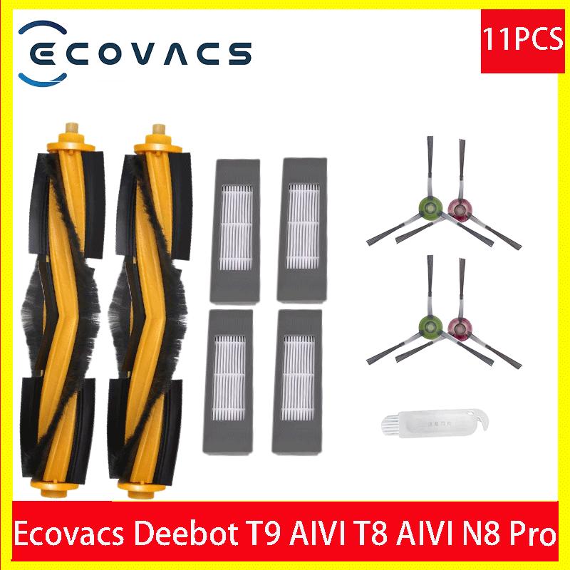 HEPA Filter Side Brush Main Brush Mop Cloths for ECOVACS Deebot T9 AIVI T8 AIVI N8 Pro 920 950 Vacuum Cleaner Replacement Parts