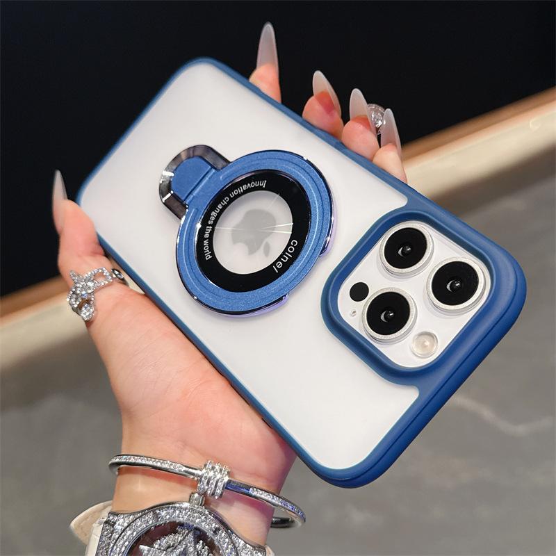 Applicable To Apple 16 ProMax Skin sensitive Magnetic Suction Bracket Mobile Phone Case IPhone 15 Advanced Matte Anti Fall Protection Case