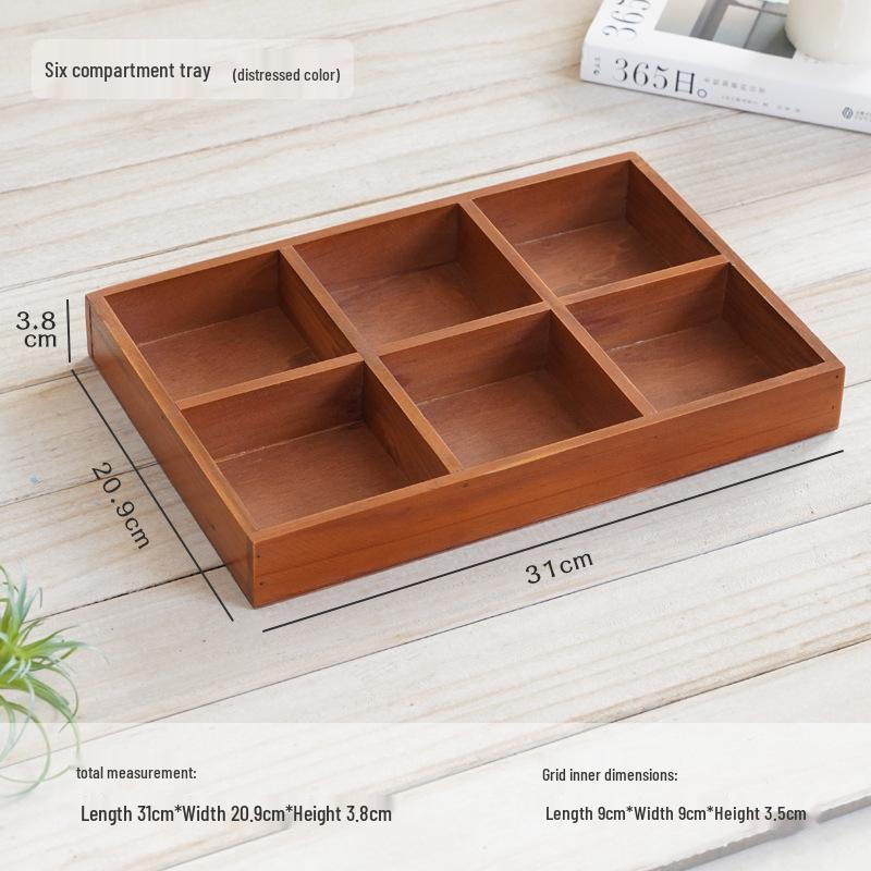 Japanese Style Wooden Desktop Storage Box - Nine Grid Organizer for Bedroom Entryway