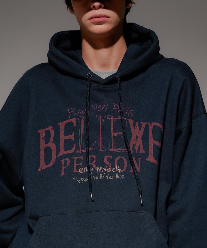 Believe Heavy Cotton Hoodie Navy Kmhd6830