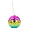 1 Set 600ML Spherical Straw Cup Glitter Flash Plating Disco Ball Light All-Purpose Tumbler Cup Wine for KTV