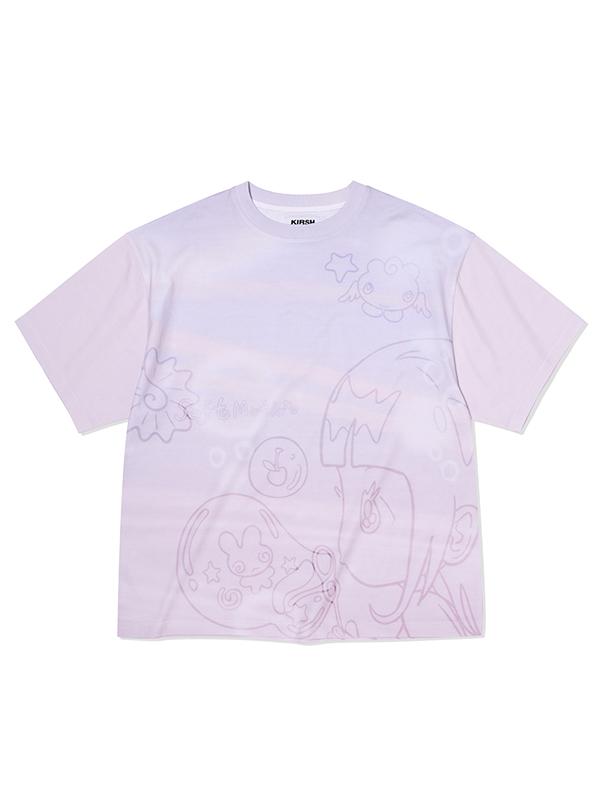 KIRSH X Sunonebird Full Print Big Oversized T-Shirt [Pink]