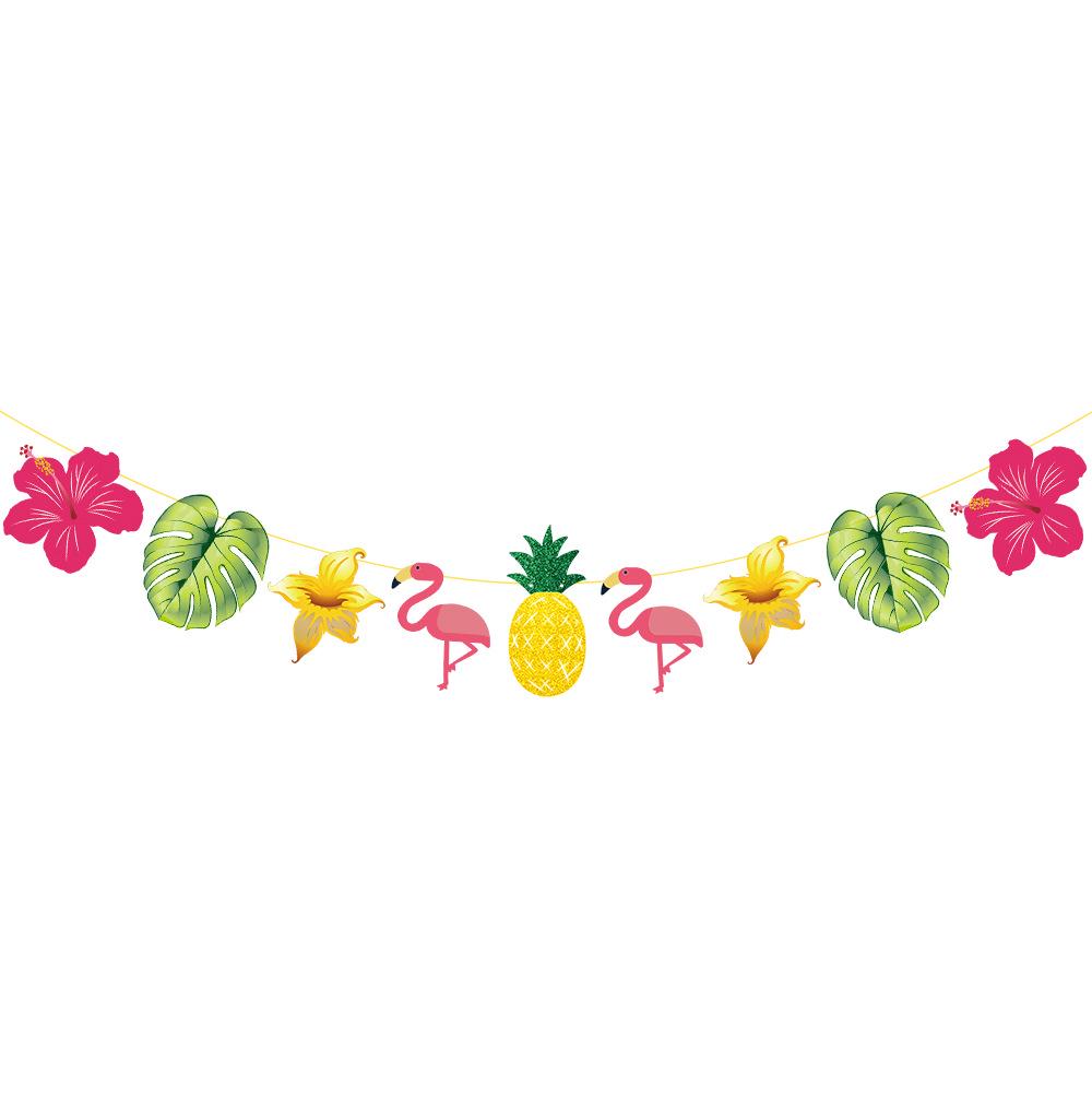 Aloha Tropical Party Decorations: Flamingo, Bird, and Leaf Hanging Ornaments
