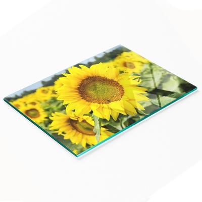 Stylowa I Trwała Deska Szklana Z Nadrukiem Pole Słoneczników 80X52 Cm