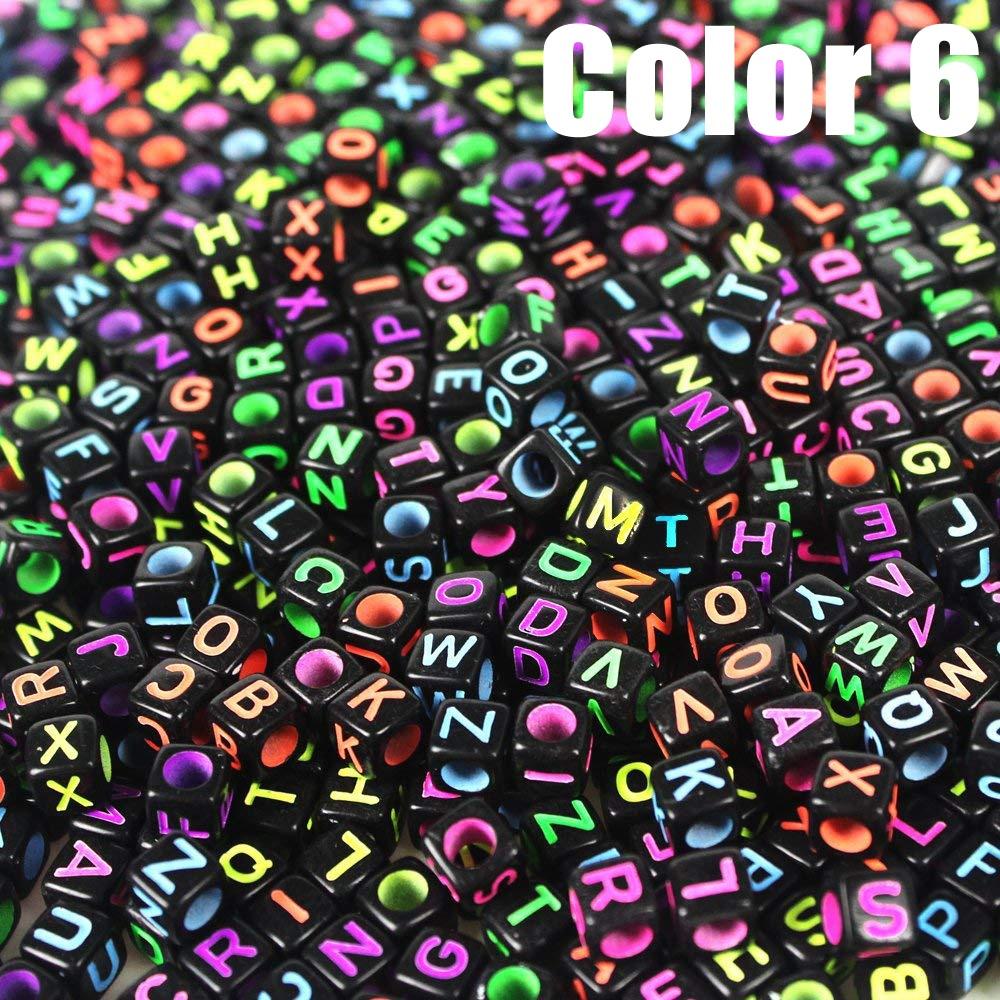 1200 Perline Acriliche Con Lettere A-Z Per Creare Gioielli Fai Da Te: Bracciali Con Nome, Collane E Portachiavi (4x7 Mm, Foro 1,3 Mm)