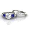 New White/Blue Zircon Stone 6 Claws Design Bridal Sets Women Rings Elegant Bridal Wedding Evening Party Finger Ring