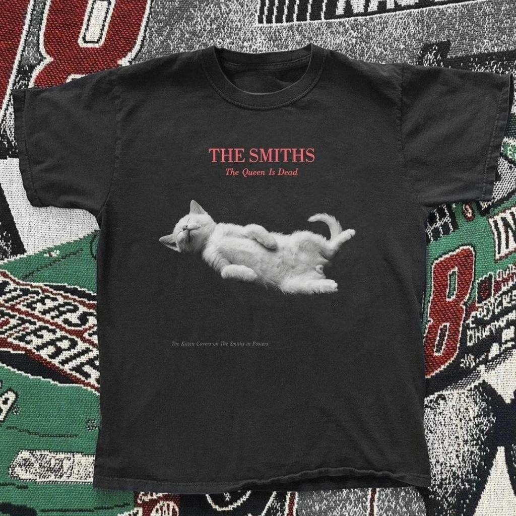 The Smiths the queen is dead cat black cotton T-shirt VK07433 Unisex T-Shirt