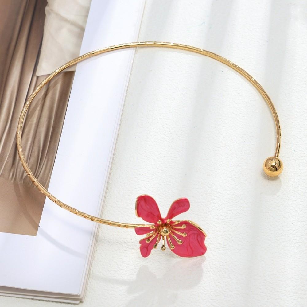 Colorful Flower Necklaces Geometric Collar Necklace Elegant Open Chokers  Girl
