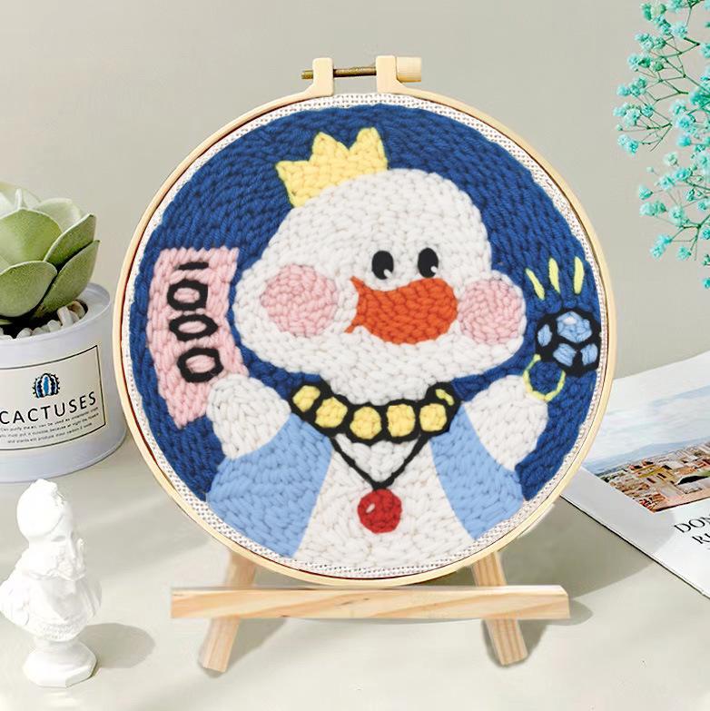Russian Punch Needle DIY Kit: Handmade Wool Base for Fun Embroidery Projects
