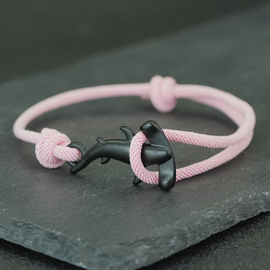 Ocean Breeze Single-Layer Adjustable Flat-Head Shark Bracelet for Women and Men, Vacation Style