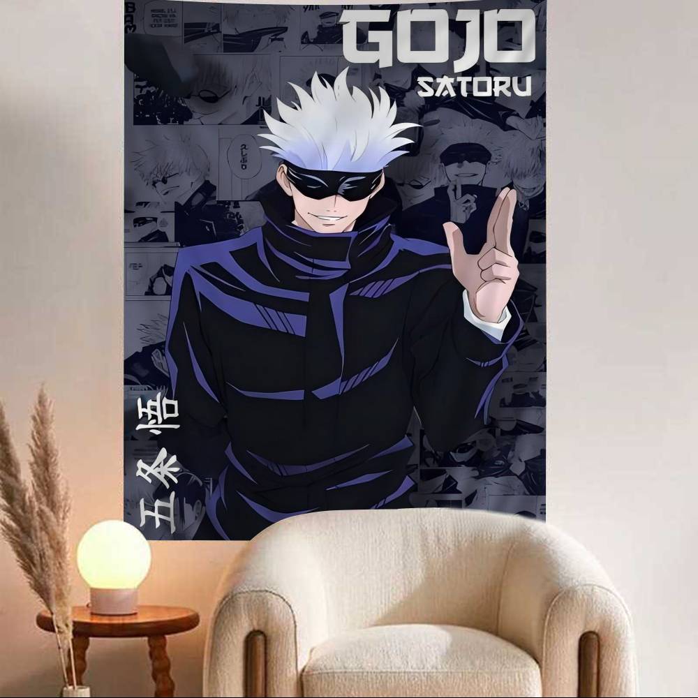 Jujutsu Kaisen Gojo Satoru Chart Tapestry Art Science Fiction Room Home Decor Cheap Hippie Wall Hanging