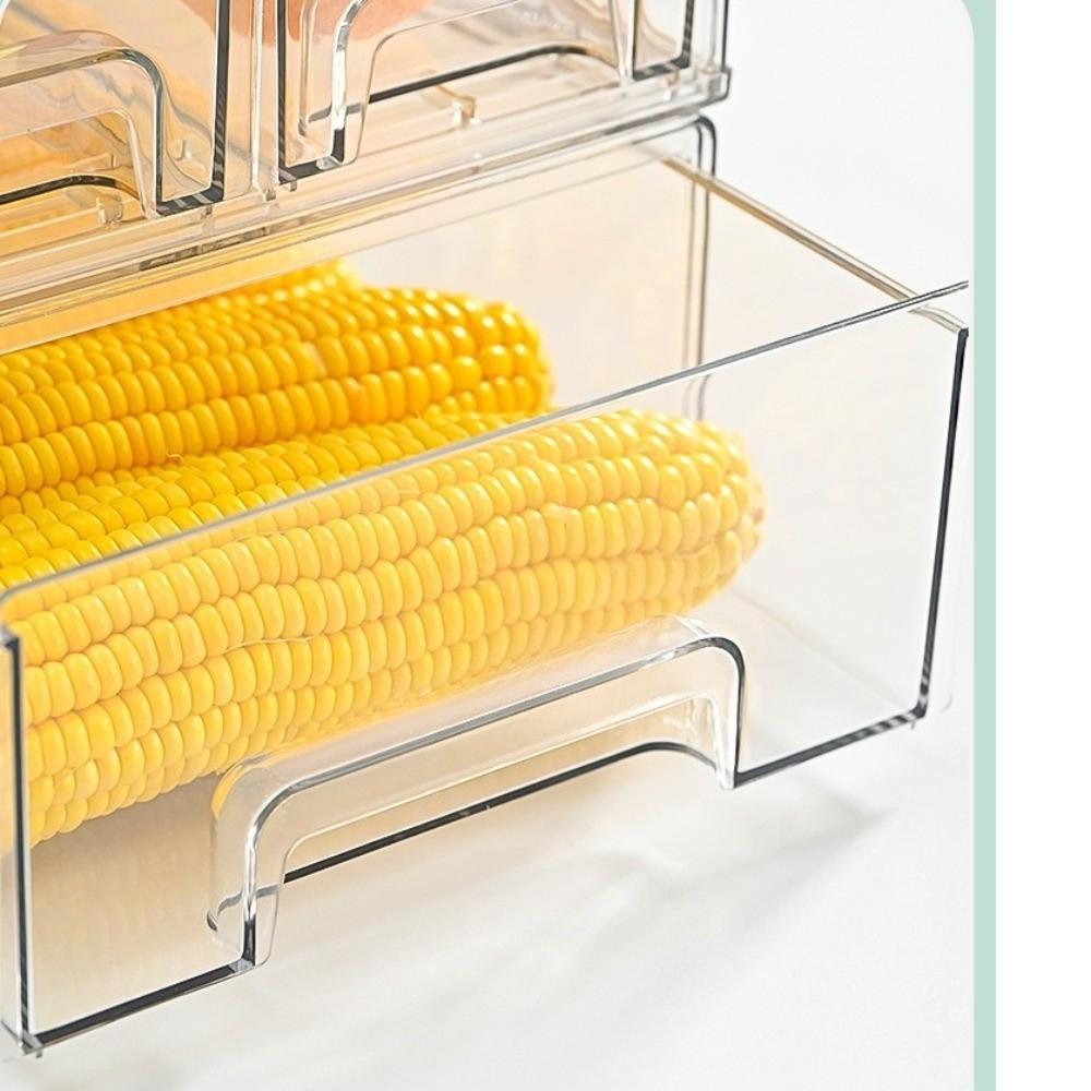 Fresh Keeping Refrigerator Storage Box Stackable Cosmetic Display Case  for Kitchen