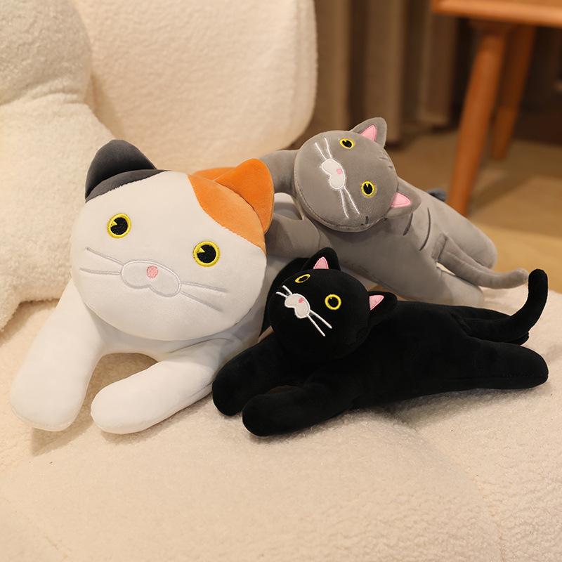 Cute Cat Doll Plush Toy Black Kitten Doll Children Soothing Rag Doll Birthday Gift