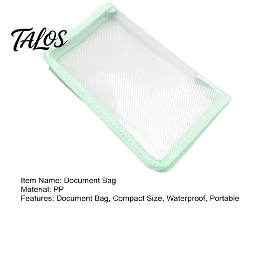 Waterproof Document Organizer A6 Bag, Smooth Zipper Durable Pencil Case, Reinforced Edge Filing Envelope Transparent PP for Stationery Receipts