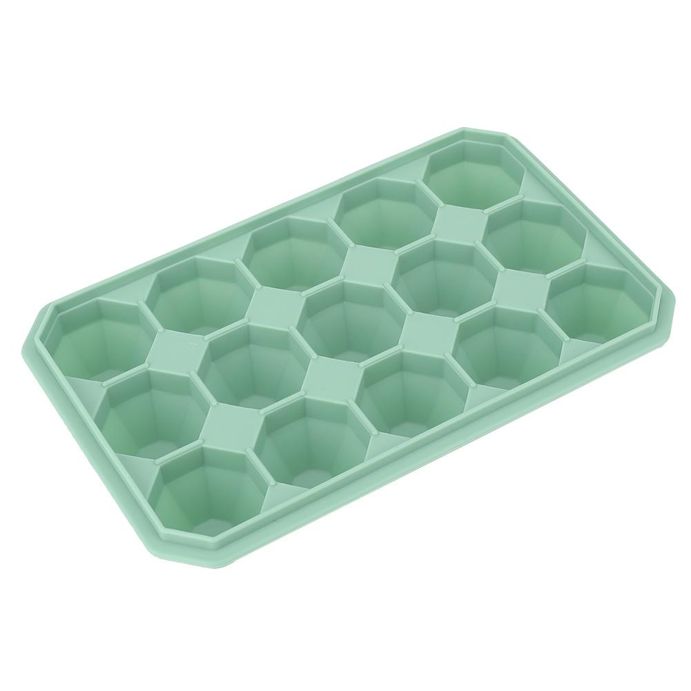 15Grids DIY Silicone Ice Tray Freeze Pudding Mold Chocolate Mould Baking with Lid Green