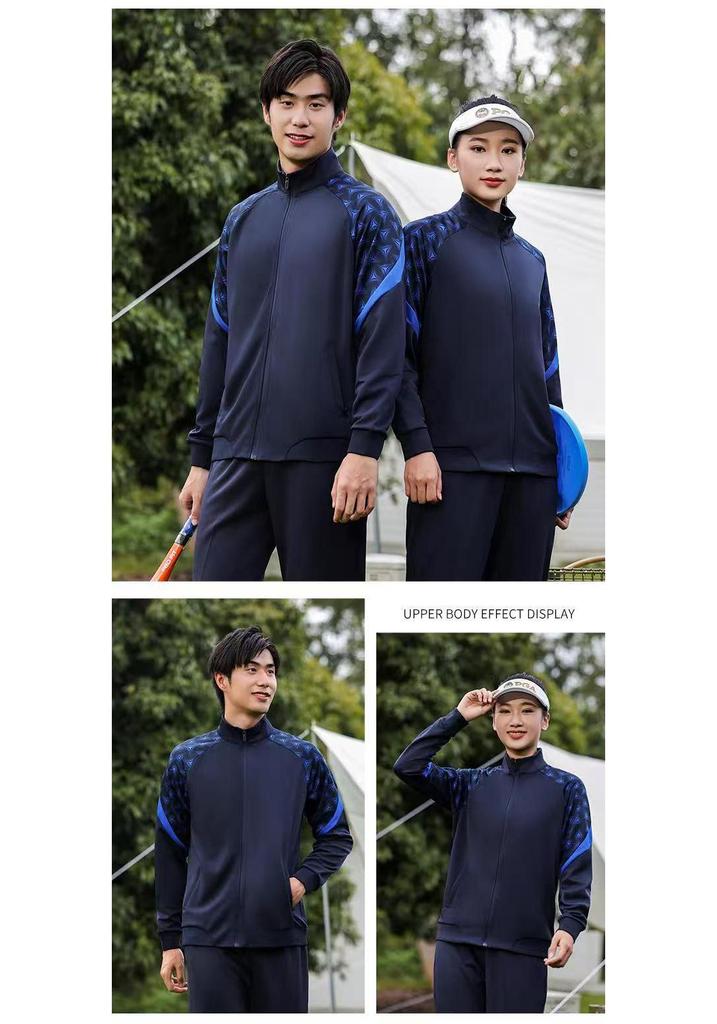 Unisex Casual Sportswear Set: Long Sleeve Zipper Jacket for Spring/Autumn Running & Training