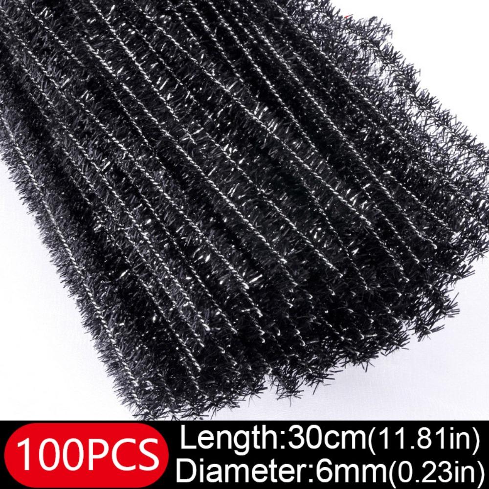 100 peças Novos Arames de Chenille Brilhantes de 30cm Barra de Torção Topo de Lã DIY Suprimentos de Artesanato Natal Palitos Arame