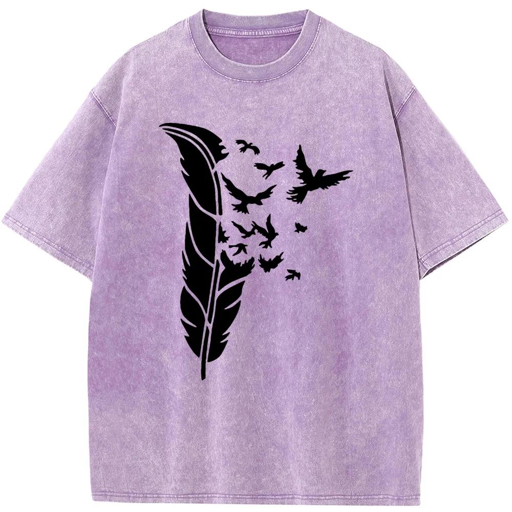 Streetwear Men Washed T-shirts 90s vintage unisex washed old T-shirt Men Casual Cotton Short Sleeve T-shirts