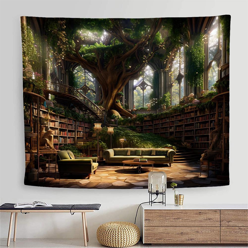 

Creative landscape wall tapestry for bedroom dormitory bedside background fabric wall fabric wallpaper mural fabric tapestry 74x94cm(29x37in)