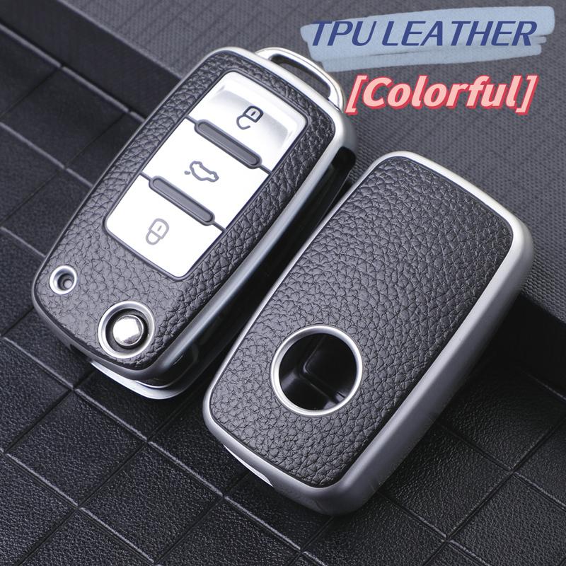 

Кожаный чехол для ключей из ТПУ для Volkswagen для VW Bora Polo Tiguan Jetta Passat B5 B6 B7 Golf 5 6 Beetle, цветной чехол для ключа
