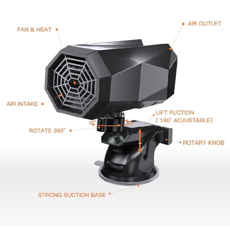 12V Car Heater Comfortable Cabin Temperature Maintenance Tool for Warmth&Visibility, Defroster Rotatable Heating Device