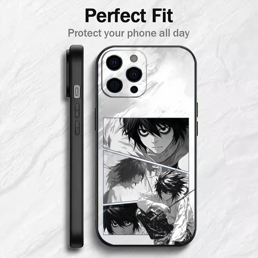 Classic Death NoTe Phone Case For iPhone17,16,15,14,13,12 Plus,Max Soft Silicone Black Cover